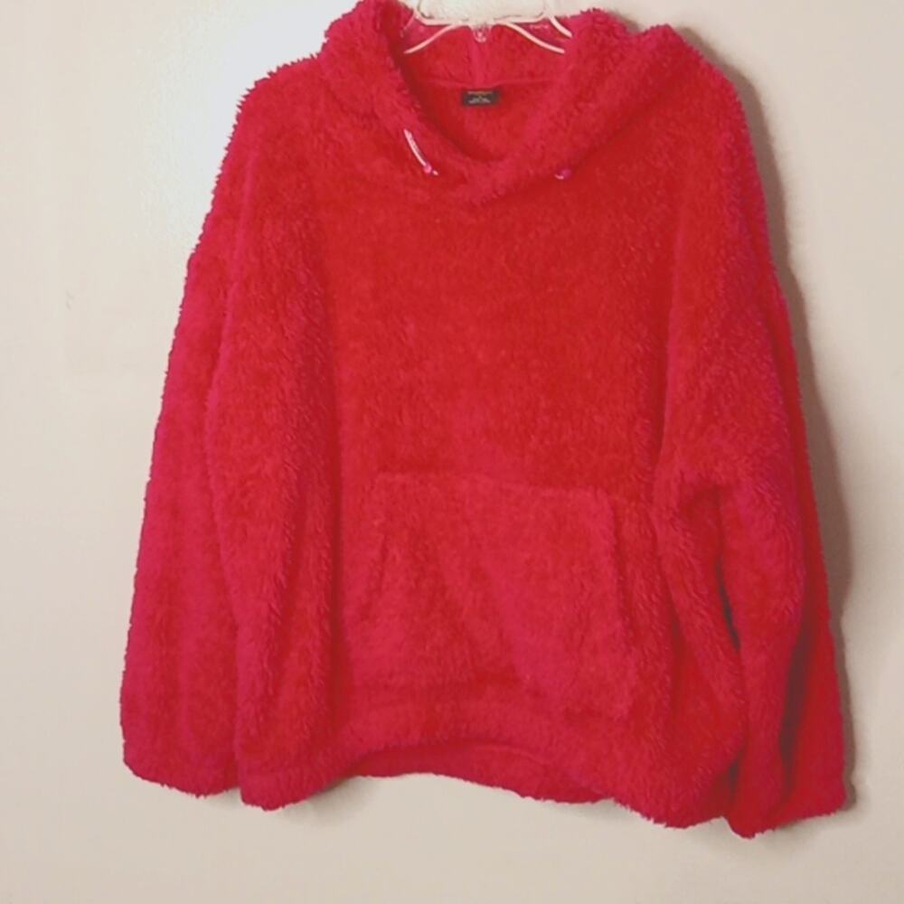 Athletic Women's Barbie Core Large Sherpa Hoodie Sweatshirt Plush.Cozy, Hot Pink
